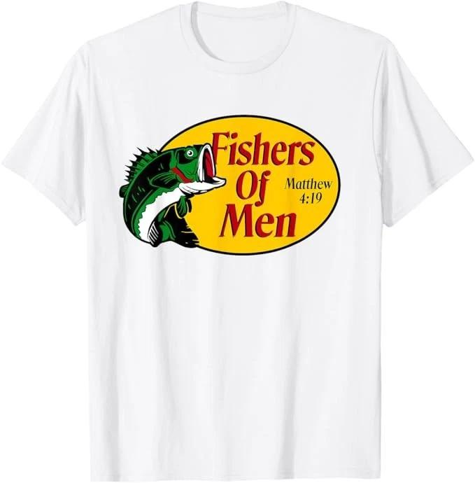 

Fishers of Men Matthew 4-19 Bible Christian Fishing Lovers T shirt L