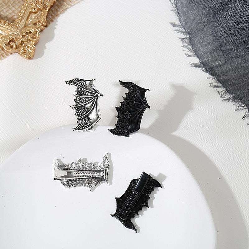 2 Pcs Fashion Funny Multi Colored Bat Wing Barrettes Hair Clips For Women Girls Party Hair Accessories