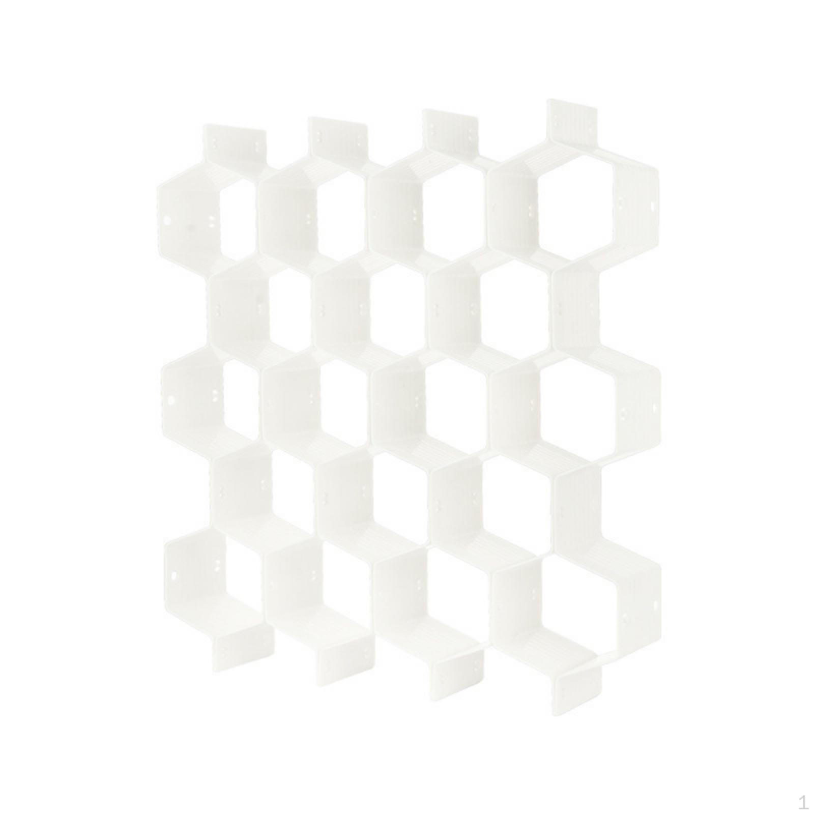 8 Pieces Honeycomb Drawer Organizer Hexagonal Interlocking Customizable