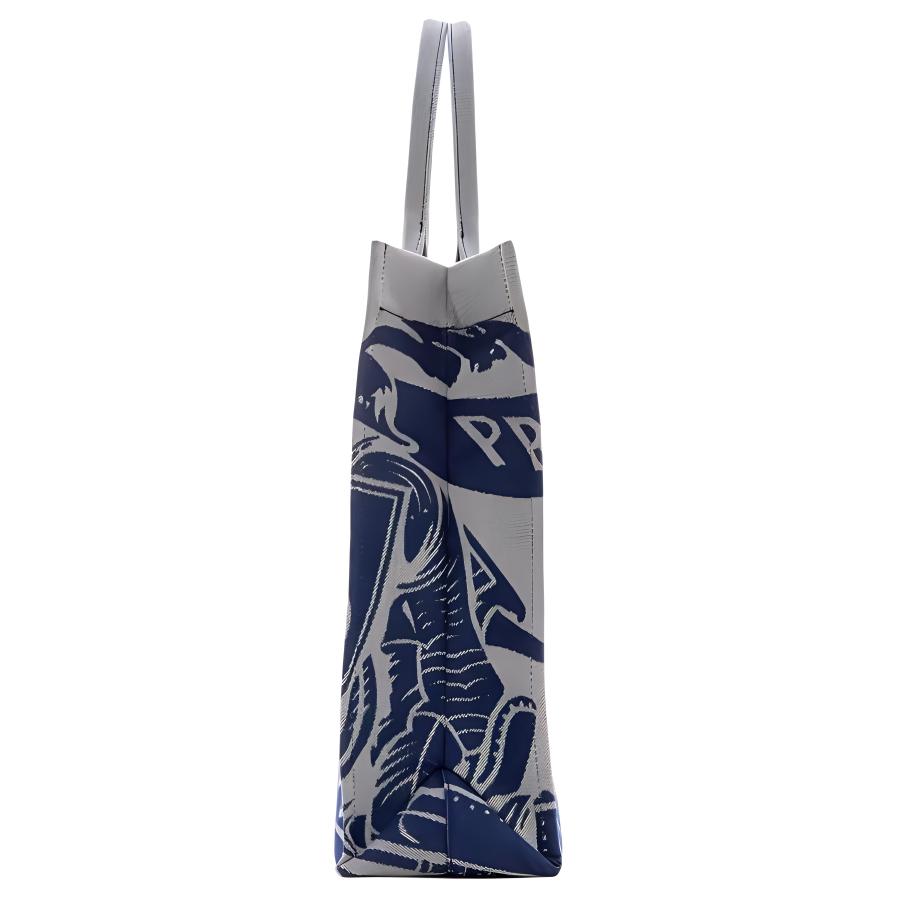 Burberry Jacquard Woven Detachable Zipper Bag Canvas Tote Shopping Shoulder Handbag Medium Men tote Gray Blue 80807491