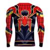 Marvel Mens Superhero Compression T Shirt Sports Fitness Gym Tops Spiderman Tee