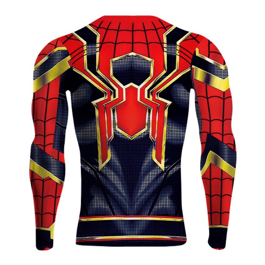 Marvel Herren Superheld Kompressions-T-Shirt Sport Fitness Gym Tops Spiderman T-Shirt