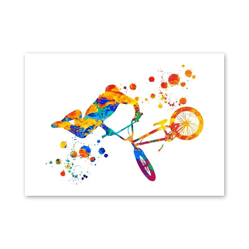 Abstract Watercolor Posters and Prints Young Basketball Players Modern Wall Art Canvas Painting for Sports Rooms Home Decoration