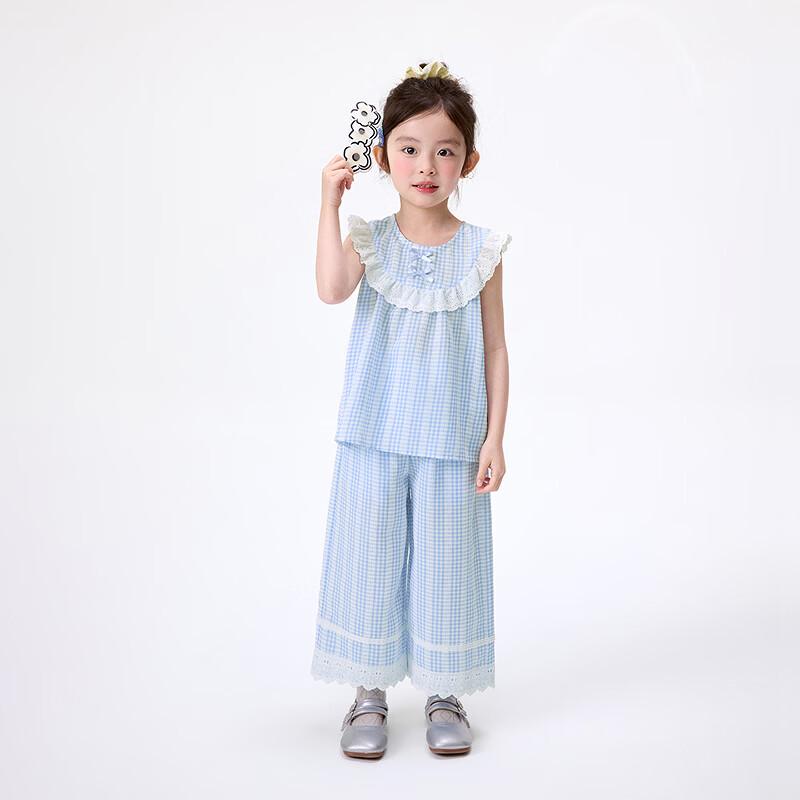 Little Inman Girls' Plaid Sleeveless Top & Pants Set