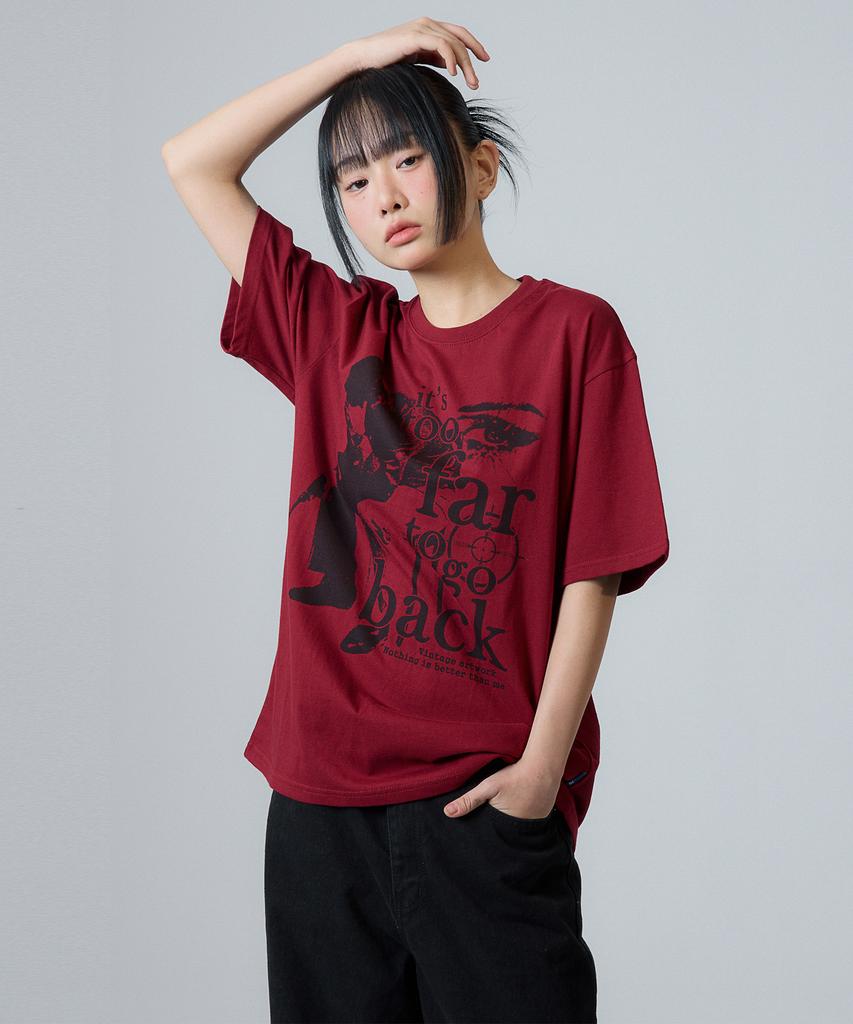 Nasttingijeubeleoldaenmi Vintage Artwork Tee_Burgundy