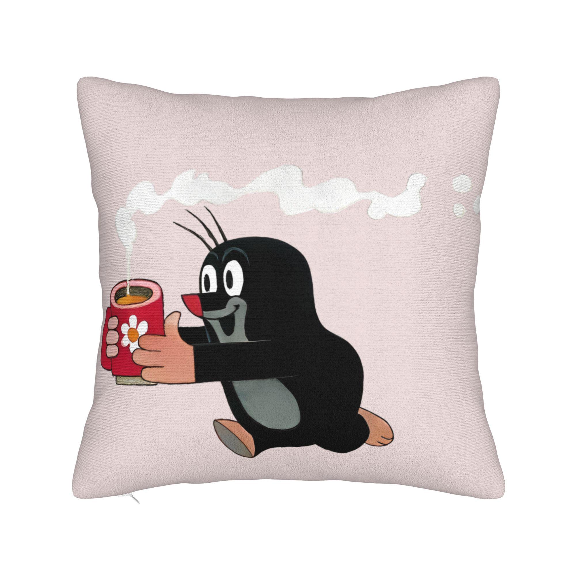 

Pillow Case The Little Mole Comfy Pillow Cover For Sofa Car Home Decor Vintage Pillowcases 12x12Inch