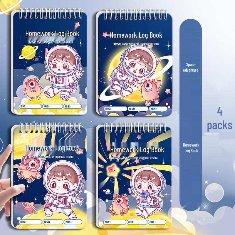 Cartoon Homework Notebook for Elementary Students: Grades 1-3