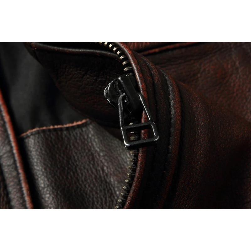 Chinese Size Vintage Genuine Leather Jacket Men Real Cowhide Air Force Flight Suit A2 Pilot Jacket Bomber Jacket Jaquetas Masculina