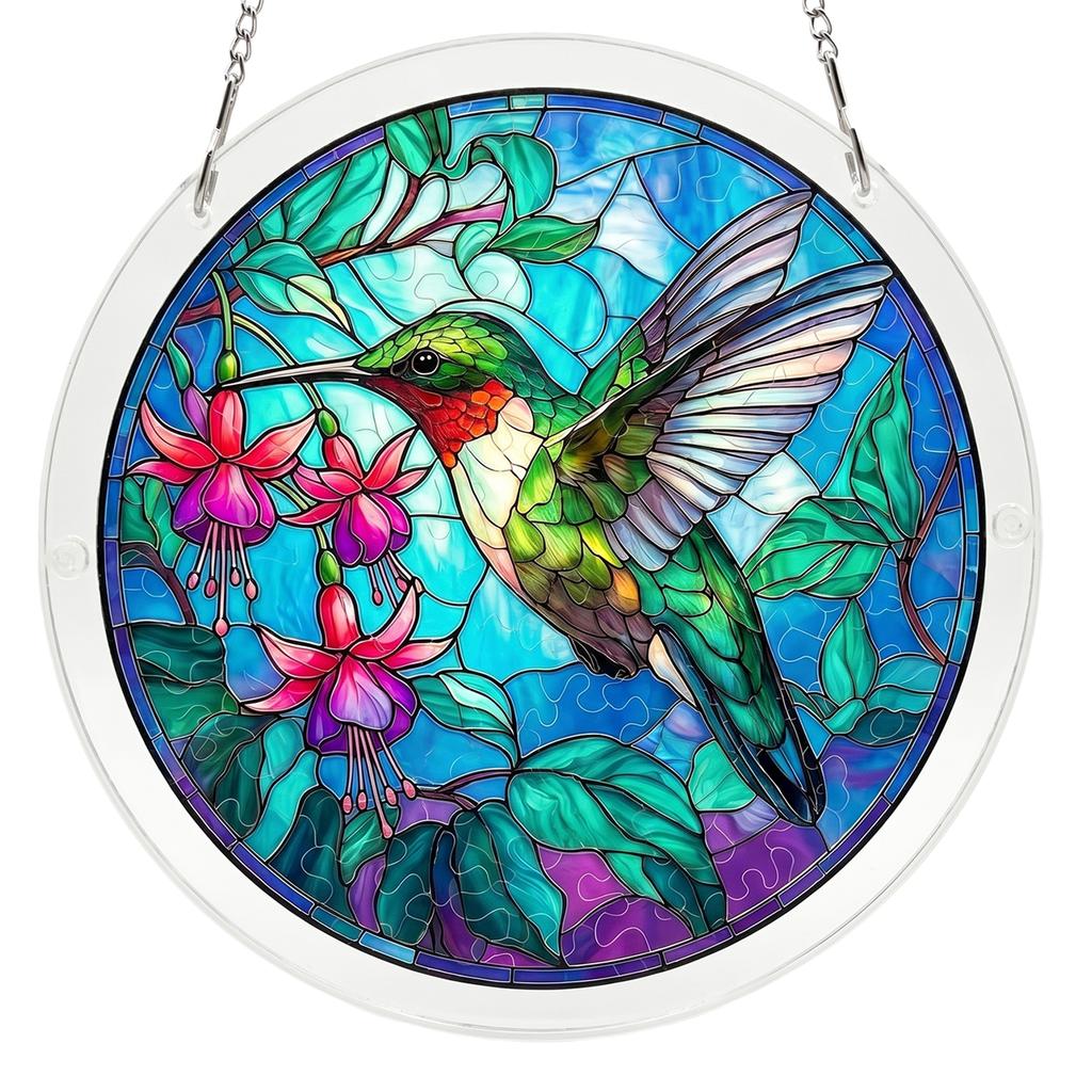 Acrylic Puzzles Curtain Decoration DIY Suncatcher Puzzle Kits with Chain 7.36 Inch for Women Men Mom Birthday Gift Home Decor