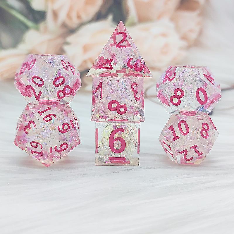 Sharp Resin Polyhedral Dice for Cthulhu, DND, and TRPG Board Games