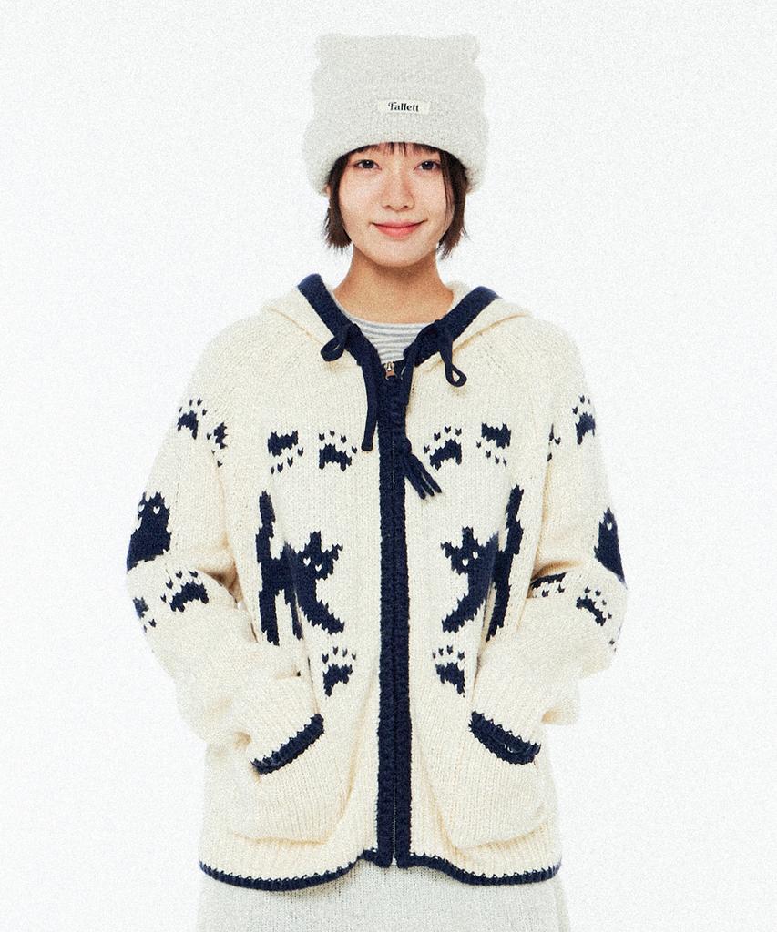 Fallett Cowichan Zip-Up Hoodie Ivory