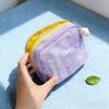 1pc Fashion Large-Capacity Cosmetic Organizer Bag - Deep Pink/Green Mesh Travel Toiletry Bag with Multiple Compartments