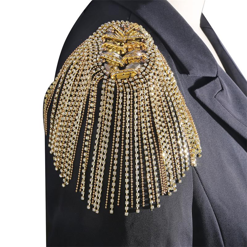 Tassel Epaulet Rhinestone Shoulder Board Badge Fringe Shoulder Mark Costume Decor 2025 New Fashion Clothing Accessories