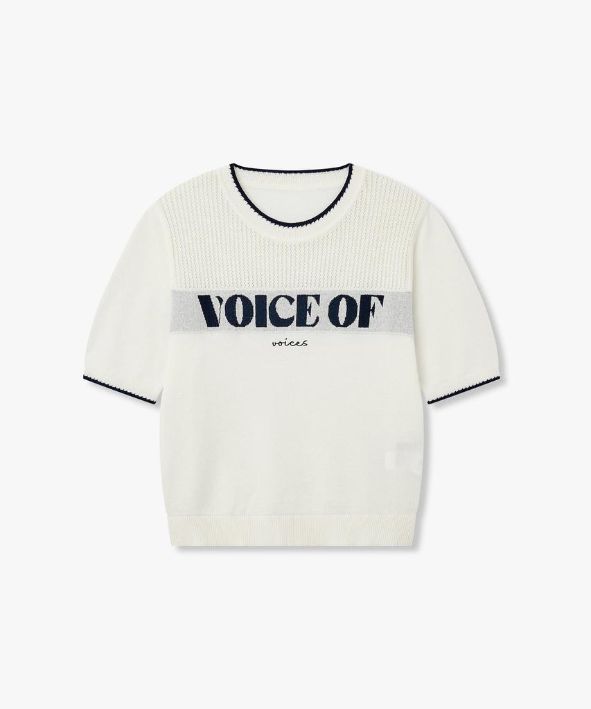 Bobeu Lettering Jacquard Knit Pullover_White 7156250005