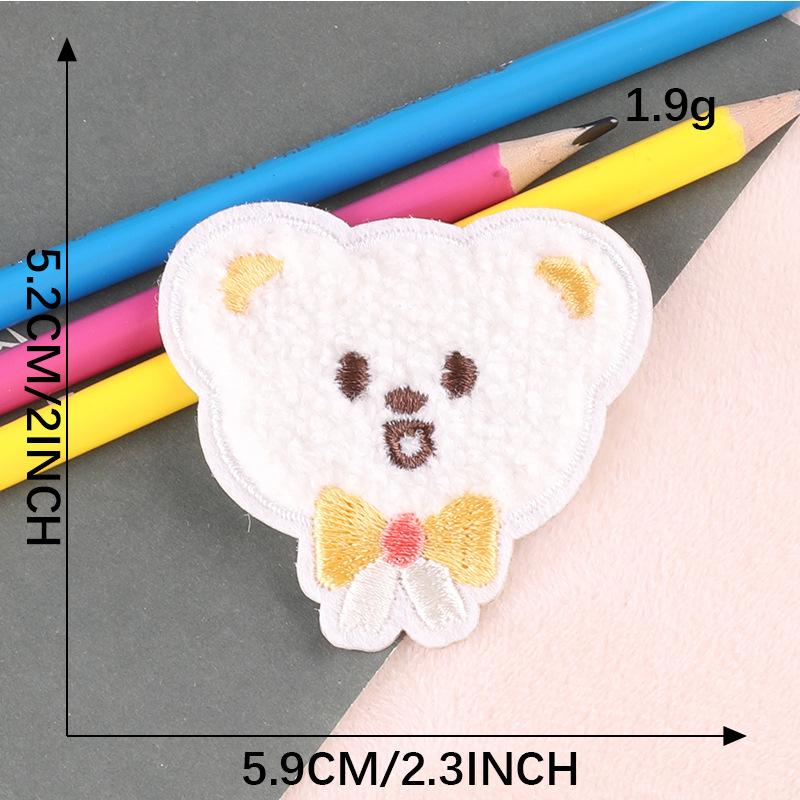 Original embroidery sticker embroidery label cartoon animal bear towel embroidery hand account DIY patch sticker accessory cloth sticker