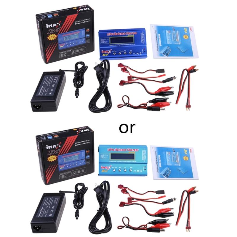 

HTRC iMAX B6 AC RC Charger 80W B6 Balance Charger Digital LCD Screen Li-ion Nimh Nicd Lipo Battery Discharger Cable