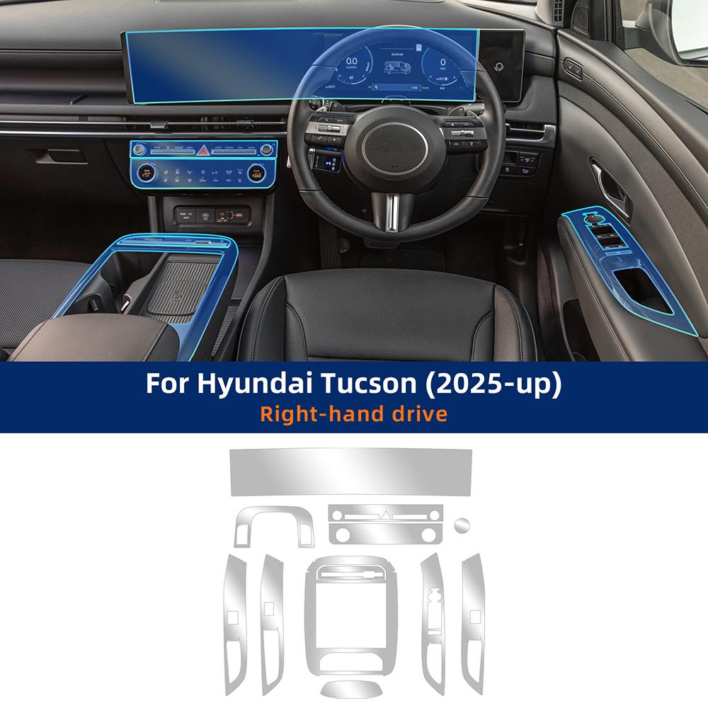 Für HYUNDAI TUCSON 2025-UP Kratzschutz Auto Innenraum Mittelkonsole Medien Armaturenbrett Navigation TPU Schutzfolie Aufkleber