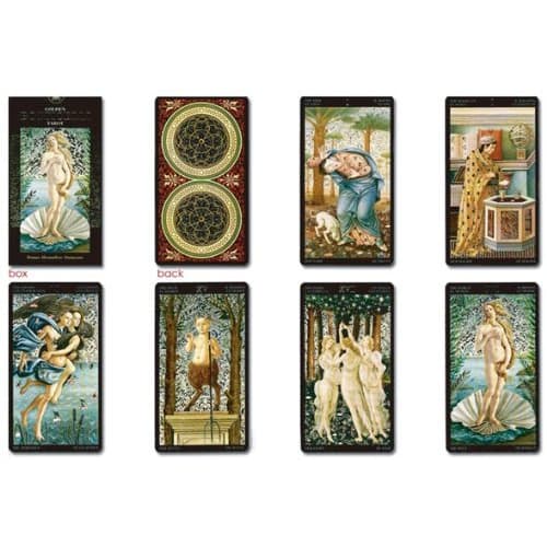 78 Golden Botticelli Tarot Cards for Fortune Telling, Includes Japanese Booklet "Pocket Manual