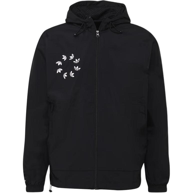adidas originals Logo Pattern Hooded Jacket Black Men s H35652 L