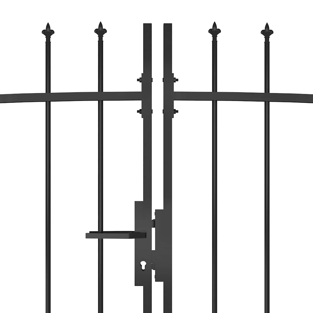 Woerden Gartentor mit Speerspitzen-Design 5 x 1,75 m Schwarz