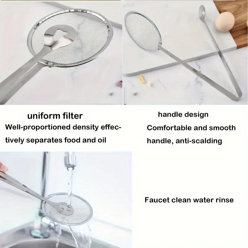 Frying Oil Strainer Spoon Food Strainer, Kitchen Colander Stainless Steel Fried Food Strainer.Kitchen Food Filter Tongs For Frying Food