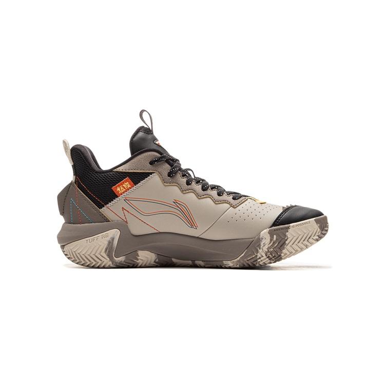 Li Ning Kids Basketball Series Versatile Non-Slip Wear-Resistant Rebound Mid-Top Kids Basketball Shoes Kids Sneakers Dusty-Gray YKBU082-3