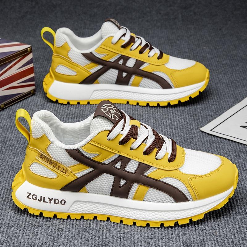 Herrenschuhe trendige Marke Farbabstimmung neu Sommer atmungsaktives Mesh bequem Sport erhöhend lässig Papa trendige Schuhe