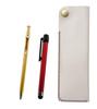 White Pen Case with Red Metal Touch Stick and 60 Gold Slim Ballpoint Pens Two-Pack Hook-and-Loop (NK01W-ALR-SV60KBP-2)