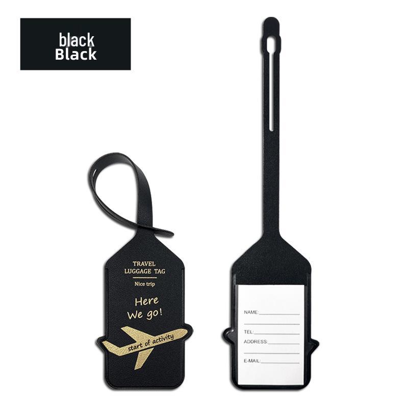 Doppelseitiger PU-Leder-Gepäckanhänger mit Flugzeugdesign