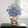 Emboss Strawberry Vase Ceramic Vase Children's Room Artifact Floral Accessories Fruit Pot Flowerpot Home Decoration Accessories