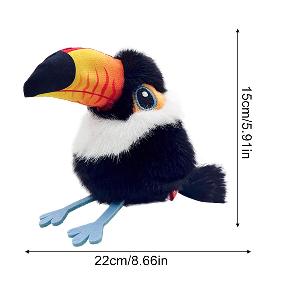 Cat Interactive Toys Electric Pat Bird Dog Cats Touch-Activated Squeaky Plush Toy Pet USB Rechargeable Boredom Relief