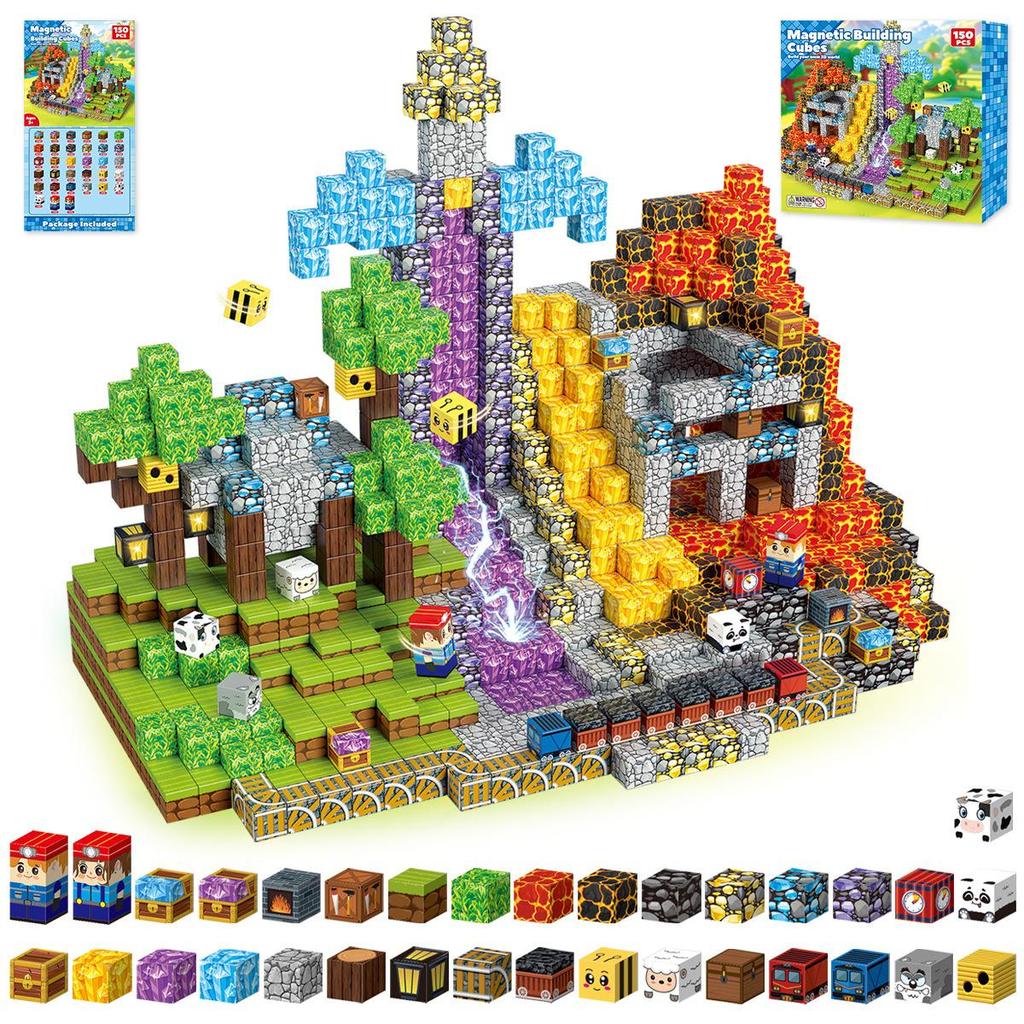 Magnetic Cubes: Children's Suction-Assembly Building Blocks