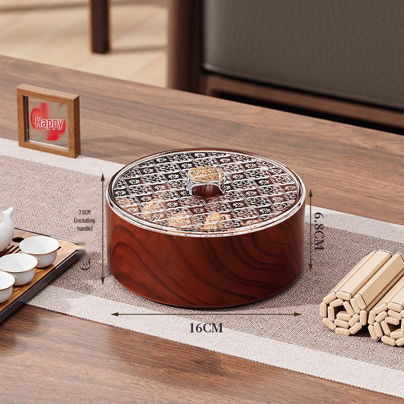 ZISIZ Wood Grain Compartmented Snack Tray Set