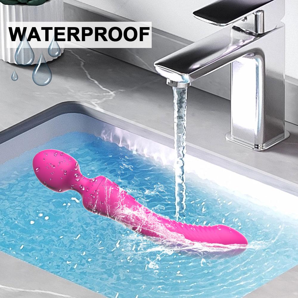 Oral Leistungsstarke Dual Vibrator Zauberstab G-punkt Massage Anal Plug Spielzeug für Erwachsene Vaginal Klitoris Stimulieren Weichen Weiblichen Masturbator