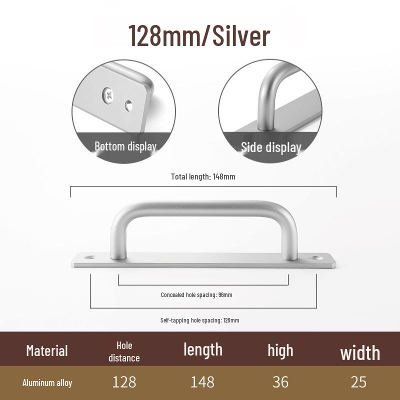 Hole-Free Aluminum Alloy Sliding Door Handle for Cabinets and Drawers