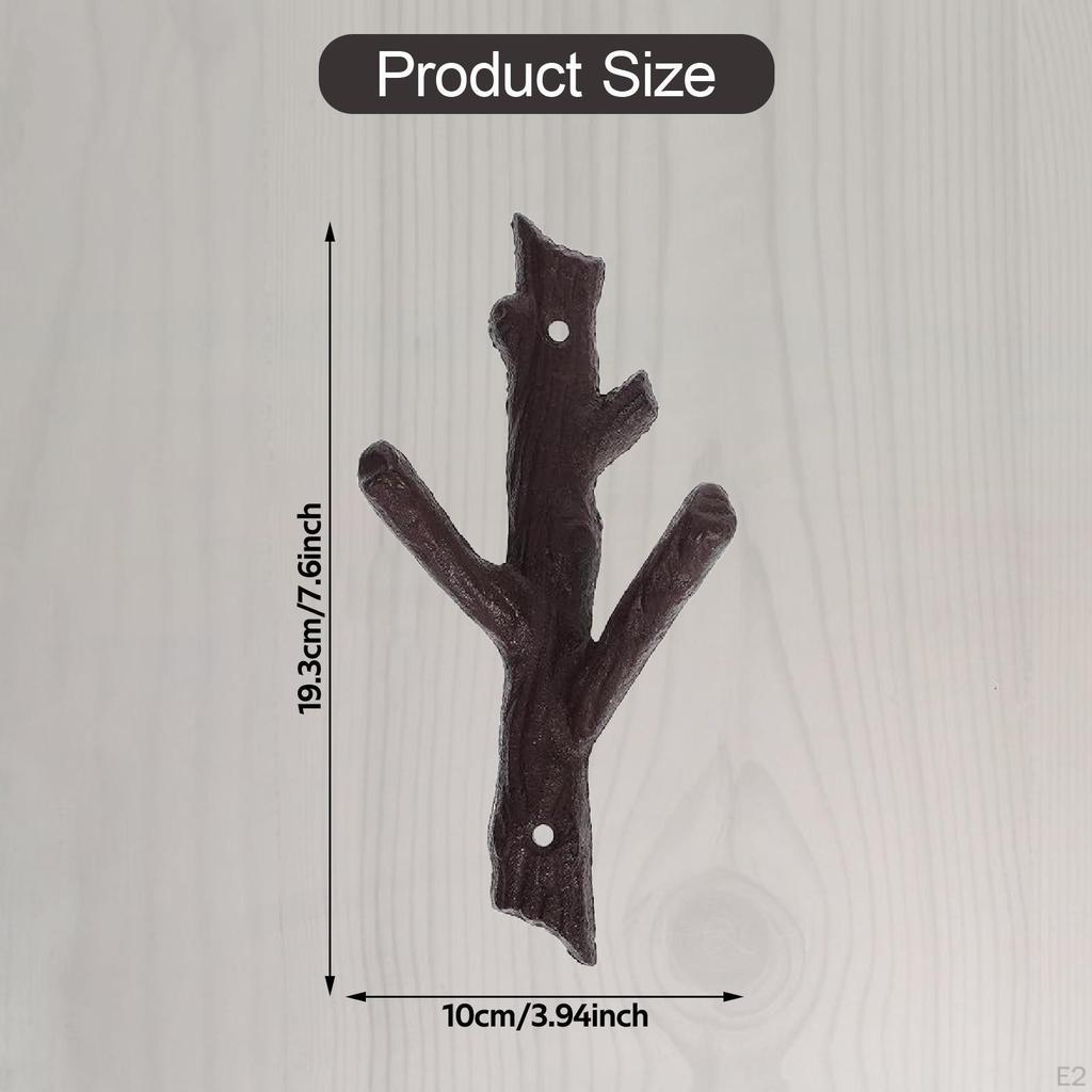 Cast Iron Tree Branch Wall Hook Hanger Gift Multifunctional Mount Clothes Rack for Accessories