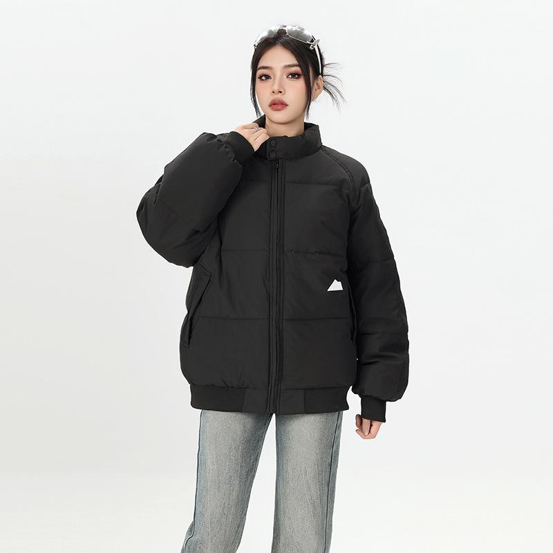 

Cotton Clothes Women s 2025 New Student Short Stand Collar Winter Cotton Jacket Couple Jacket Thickened Korean Padded Jacket S чёрный