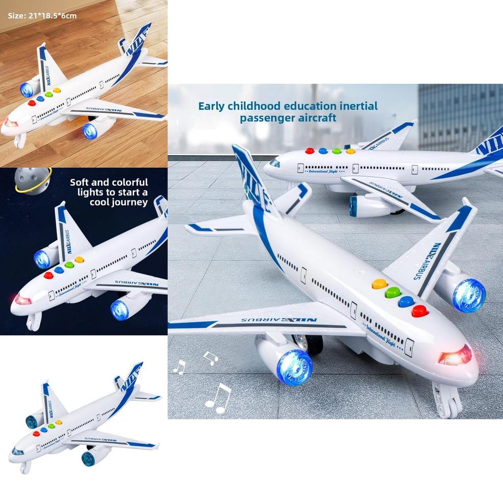 Plastic Inertia Airplane Toy With Light Sound And Story Function For Visual And Sensory Skills