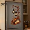 DIY Autumn Room Decor Pumpkin Street Lamp & Maple Leaves Wall Sticker, Waterproof PVC Fall Harvest Removable Leaf Art Decal, Decorative Peel And Stick