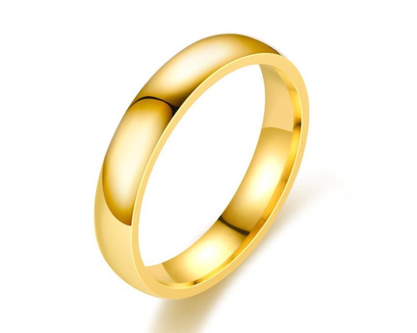 18K Gold-Plated Titanium Steel Couples' Ring Set – Colorfast Wedding Bands for Men and Women