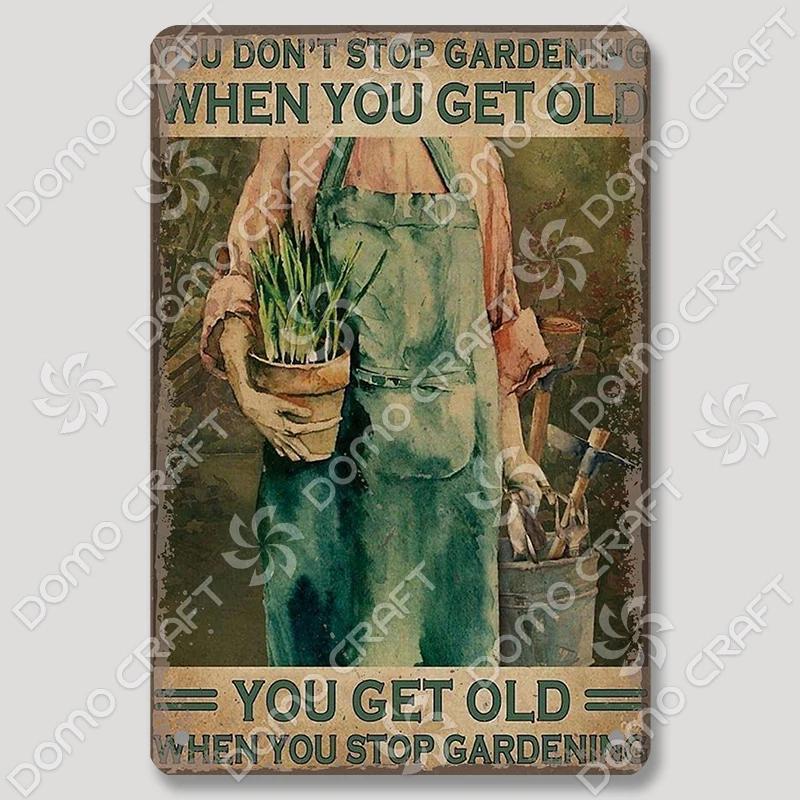Vintage Cats Gardening Metal Tin Sign  xcm Wall Decor for Cafe Farmhouse Backgarden  Perfect for Home Decor  Gifts