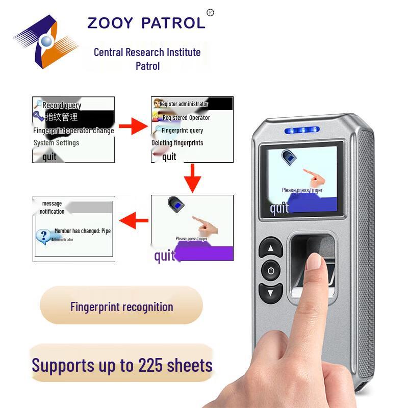 Zhongyan Z-6500F Fingerprint Patrol Scanner