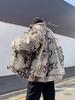 Men's Snake Skin Pattern Faux Fur Padded Jacket - Trendy Casual Outerwear