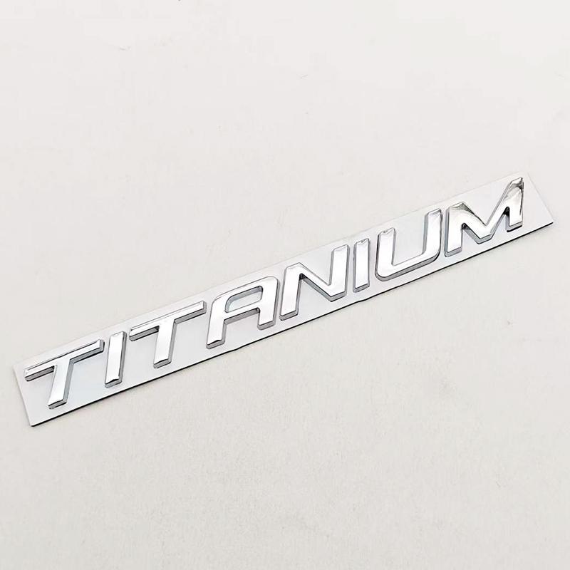 1pc Chrome Black Car Sticker Logo TITANIUM Rear Boot Badge Emblem For Ford Ecosport Fiesta Focus Mondeo Edge Escape Kuga Galaxy