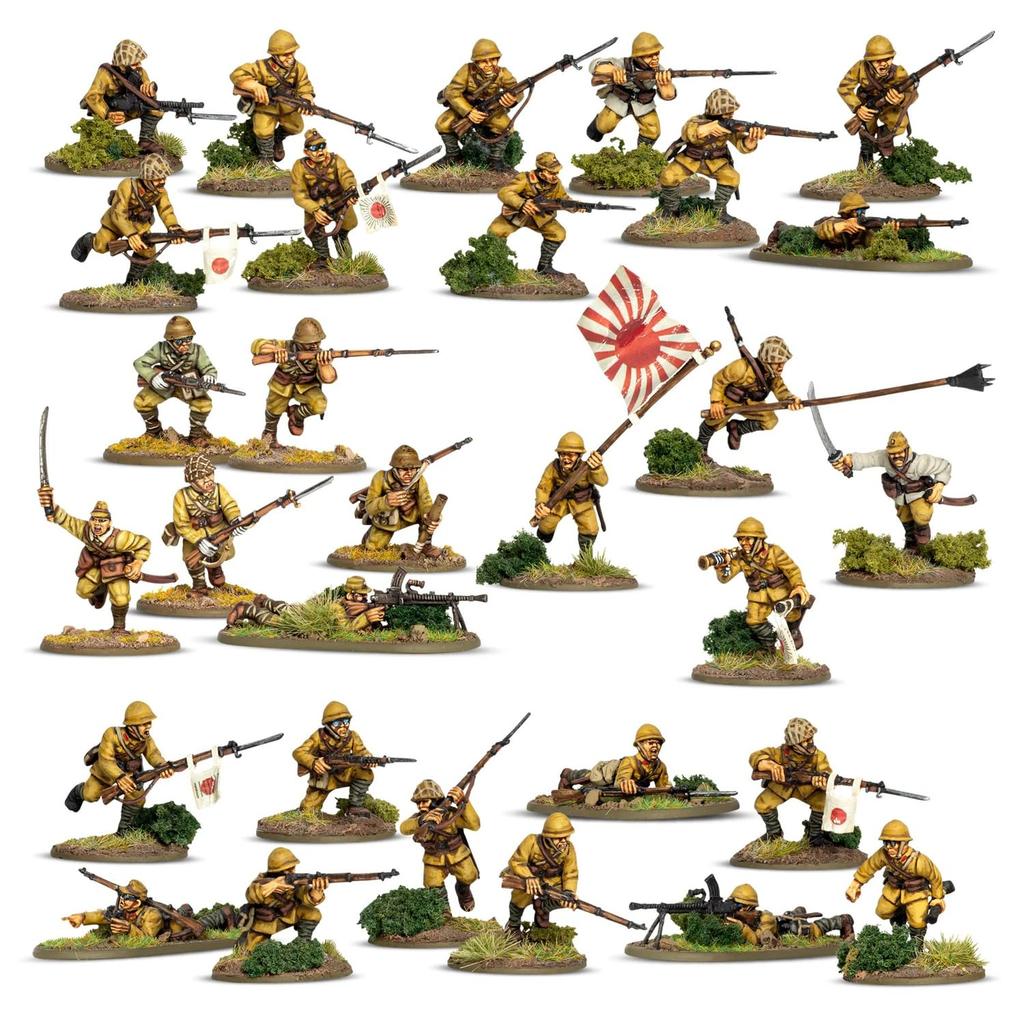 Warlord Action Japanese Infantry Assembly Kit Games/Bolt 1/56 (30 Figures) WLGWGB-JI-02 (Personnel)