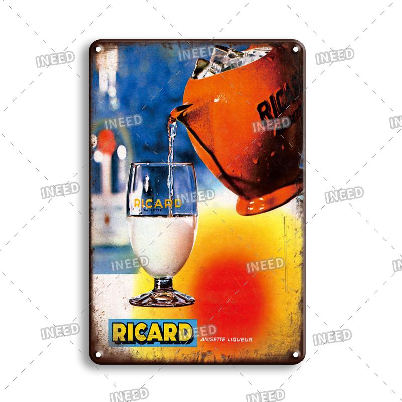 INEED Ricard Bira Retro Metal Tabela Poster Vintage Duvar Posteri Teneke Tabela Dekoratif Duvar Plakası Bar Pub Plak Dekor Aksesuarları