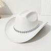 Western cowboy hat color three-dimensional hollow bright diamond handmade casual felt hat travel party festival party jazz hat