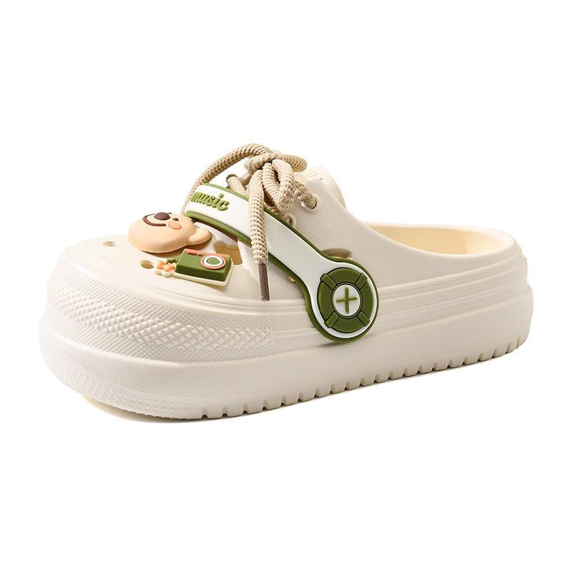 Hole shoes garden shoelaces shoes flower soft sole heightening sandals outdoor non-slip beach slippers