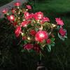 Red Azalea Flower Solar Powered Flower Stake Lights Pathway Decor Outdoor Pathway Lights