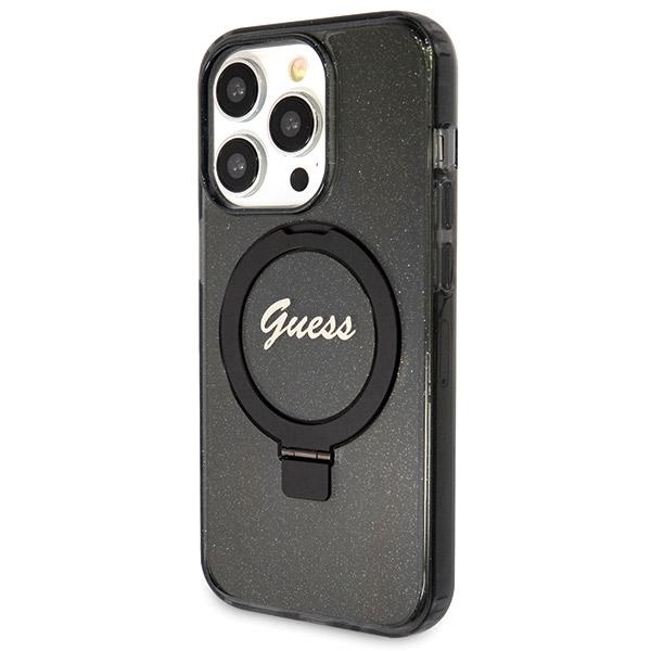 Guess Guhmp13Xhrsgsk Iphone 13 Pro Max 6.7 Czarny/Black Hardcase Ring Stand Script Glitter Magsafe